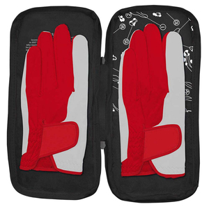 Leather Golf <b>Gloves</b> White With <b>Red</b> Trim Wrist Length Breathable For Sports Spring Summer Use - Product Image 3
