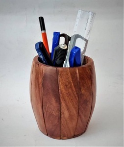 Factory Square Table Wood Pen Holder Alam <b>Clock</b> with <b>LED</b> Digital Temperature Time Date Voice - Product Image 6