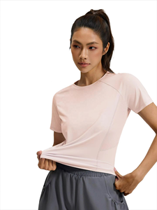 Camisetas Deportivas Ligeras de Verano para Mujer, de Secado Rápido, Transpirables, Ecológicas, de Nailon/Algodón, Antibacterianas, Cuello Redondo, Manga Corta - Product Image 3