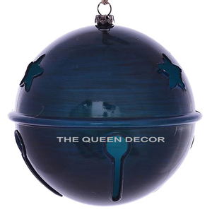 Modern Style Stainless Steel Metal Round Shape Golden Finished Christmas Ornament Bell Fabric Santa Clause Electric - Product Image 6