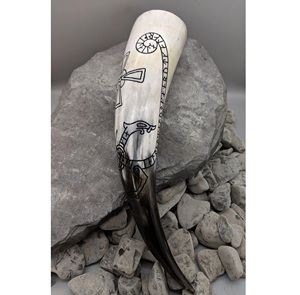 Prix attractif pour une tasse à bière en corne naturelle de qualité supérieure, faite à la main, durable, tasse à boire en corne viking pour les fêtes - Product Image 1