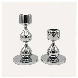 Wholesale <b>Silver</b>-Plated Teardrop Candle Holders Set Elegant Design Metal <b>Candlestick</b> Stand for Wedding Centerpieces <b>Candlestick</b> - Product Image 3