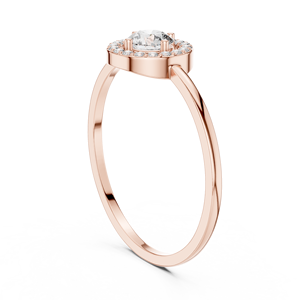 Anillo solitario minimalista de oro amarillo macizo de 14k con diamante redondo de talla brillante para mujer, ideal para compromiso, aniversario o regalo de boda. - Product Image 4