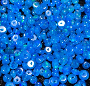 Perles d'opale naturelle de Paraïba fumée traitée, 3-5 mm, opale Welo d'Éthiopie, perles de pierres précieuses lisses en forme de rondelle percées - Product Image 6