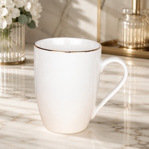 แก้วกาแฟเซรามิกขอบทองหรูหราประณีตทำมือ ลายหยดน้ำสีทอง ขนาด 360 มล. แก้วน้ำชาโบนไชน่าคุณภาพสูงสำหรับ G - Product Image 1