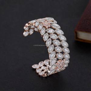 Arin สร้อยข้อมือเพชรแบบเต็มตัวสีโรสโกลด์สไตล์วินเทจของผู้หญิงหรูหรา - Product Image 3