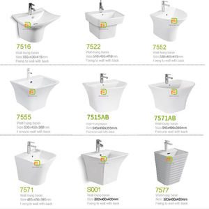 Lavabo de Pared de Porcelana Big Fortune, Lavabo de Cerámica Blanco para Proyectos de Hoteles y Apartamentos - Product Image 5