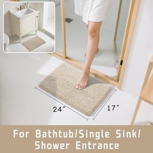 Hot Selling 17"x24" Microfiber Bath <b>Mat</b> Super Absorbent Non-Slip Floor Thick Plush Shaggy Tufted <b>Bathroom</b> Rug Washable Hotel - Product Image 1