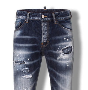 Classic High Rise Skinny Patchwork <b>Jeans</b> for <b>Man</b> Wholesale Price Washed Denim Pant New Arrival Street-Wear Style Printed Logo - Product Image 3