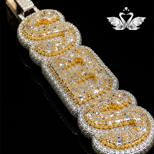 Custom Hip Hop <b>Rapper</b> Jewelry Moissanite Diamond Pendant <b>Chain</b> Set for Men - Product Image 4