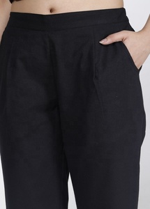 Pantalon coupe bootcut pour femme SHUBH EXIM, taille élastique, taille haute, tissu respirant à séchage rapide, 100% coton, fabriqué au Rajasthan, été - Product Image 3