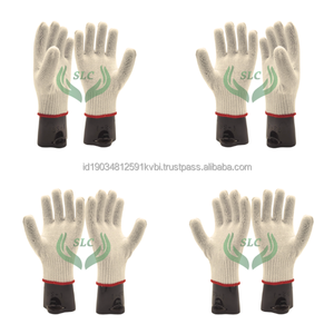 Gants de travail en coton, poignet tricoté, antidérapants, texture micro-diamantée sur les doigts, gants de sécurité polyvalents - Product Image 1