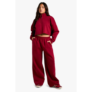 Women's Winter Printed Velvet <b>Velour</b> 2-Piece <b>Tracksuit</b> Set Cropped Zip Hoodie & Wide Leg Sweatpants - Product Image 1