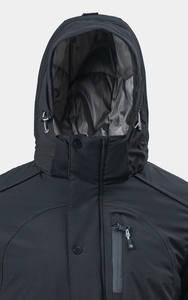 Veste matelassée coupe-vent à capuche pour homme, couleur unie, col montant, coupe classique, rembourrage en polyester, manteau décontracté d'hiver - Product Image 6