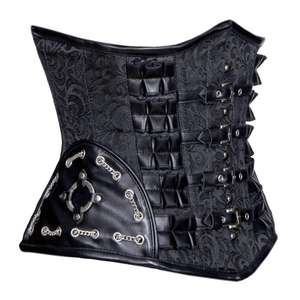 Corsets pour femmes, sexy, gainants, modernes, en cuir et brocart, pour grandes tailles, respirants - Product Image 2