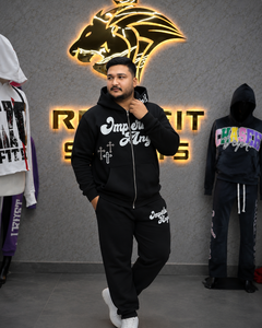 Vêtements de sport en gros OEM : Survêtement personnalisé avec logo, pantalon de jogging et sweat à capuche, ensemble deux pièces – Fabricant et fournisseur - Product Image 1