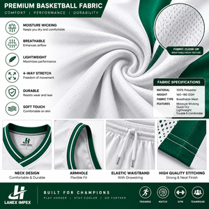 Ensemble de shorts et maillots de basket en gros, uniforme d'équipe personnalisé, vêtements de sport respirants en polyester, impression par sublimation intégrale, logo personnalisé - Product Image 5
