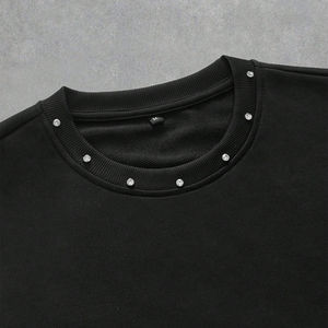 ผู้ผลิตมืออาชีพผลิตเสื้อยืดแขนคู่ประดับเพชรเทียม เสื้อยืดแขนคู่ประดับเพชรเทียมแบบถักสำหรับผู้ชายตามสั่ง - Product Image 4