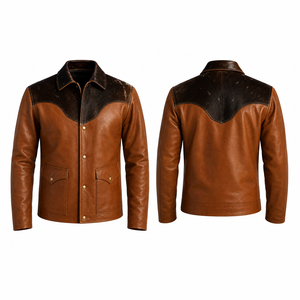 Chaqueta de Cuero Personalizada con Flecos Estilo Vaquero Occidental para Hombre, Diseño Vintage con Paneles de Piel de Vaca, para Motociclistas y Uso en el Rancho - Product Image 4