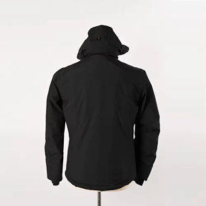 High Quality Men's Black <b>Quilted</b> Puffer Jacket Warm Feather Polyester Filling Plus Size Button Print Decoration Breathable - Product Image 2