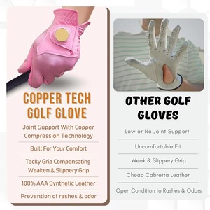 Gants de golf ultra doux et durables en cuir véritable blanc pour adultes, vente en gros du fabricant, poignées pour les mains, usage sportif extérieur, best-seller - Product Image 4
