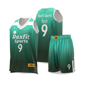 ชุดเสื้อบาสเก็ตบอล Rexfit Sports แบบซับลิเมชั่นไล่เฉดสีม่วงส้ม คอวี แขนกุด ผ้าตาข่ายระบายอากาศได้ดี สำหรับผู้ใหญ่ ทรงสปอร์ต - Product Image 2