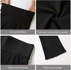 Fashionable High Breathable Knitted Women's Workout <b>Flared</b> <b>Leggings</b>-Customizable Size Color Lightweight Comfortable Knee-Length - Product Image 2