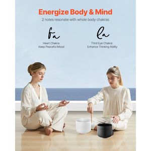 Set di 2 campane tibetane in cristallo di quarzo smerigliato da 8 e 10 pollici (nota Fa) con borsa per il trasporto, ideali per la meditazione e la guarigione - Product Image 4