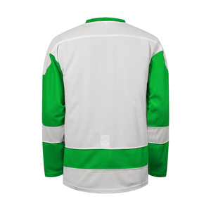 Jersey de Hockey sobre Hielo Blanco y Verde de Primera Calidad, Uniforme de Equipo de Lujo para Ligas, Clubes, Entrenamiento y Partidos, Cuello en V, Jersey Deportivo - Product Image 2