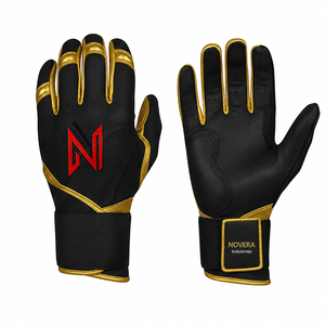 Premium Custom Logo NOVERA INDUSTRIES Children's Lightweight Quick-Dry Breathable Genuine Leather <b>Baseball</b> Batting <b>Gloves</b> - Product Image 5