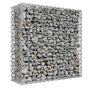 Gabion fitur keranjang konstruksi dinding kotak Gabion las dinding gabion kandang batu Tiongkok biaya lebih rendah