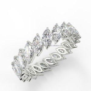 Nuevo anillo de diamante de moissanita de corte Marquesa para mujer, banda de boda sólida, accesorio elegante para compromiso o ropa nupcial - Product Image 1