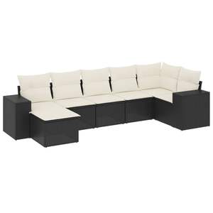 Conjunto de Sofás Modulares Grandes de Ratán PE Negro para Jardín, Muebles de Patio con Diseño Moderno y Elegante - Product Image 2