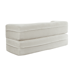 Divano letto moderno Beige 15 \ "Full Size convertibile in peluche velluto a coste imbottito in schiuma, nessun montaggio richiesto per il letto del soggiorno - Product Image 2