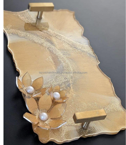 Fleur faite à la main bois résine époxy peinture Art déco modèle Design Style européen pour servir des aliments cuisine restaurants Ramadan - Product Image 1