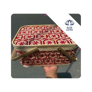 Caja de Regalo de Bambú Blue Lotus Darius Phan con Forro de Paja, Portátil, de Alta Calidad, al Mejor Precio, Venta al por Mayor, Vietnam - Product Image 1