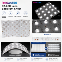 Feuille LED Flexible Mono avec Lentille, 32 LED Personnalisables, DC24V 11W, Découpable, Panneau LED RGBW 4-en-1 pour Rétroéclairage de Pierre