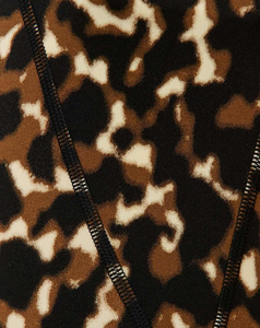 Leggings de yoga respirants taille haute à imprimé léopard, longueur intégrale, taille élastique sans couture, pantalon pour femme avec design à surpiqûres contrastées - Product Image 5
