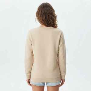 Sweat-shirt à col rond pour femme, imprimé œil de faucon beige, 100% coton, vêtements décontractés pour l'automne - Product Image 2