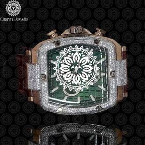 Charm_Jewells Luxury Men's <b>Mechanical</b> <b>Watch</b> Stainless Steel Case Green Dial Stainless Steel Band Chronograph Analog 40mm 10 Bar - Product Image 1