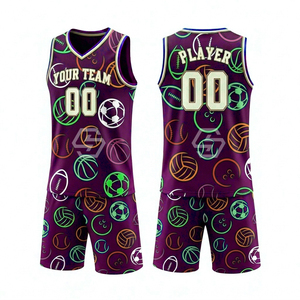 Ensemble de maillots de basket-ball personnalisés professionnels, respirants, uniformes d'équipe pour adultes, uniforme de basket-ball animé, maillot de basket-ball personnalisé - Product Image 2