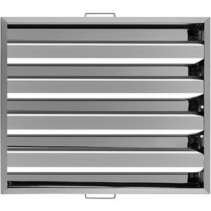 Pack de 6 filtres commerciaux pour hotte aspirante, 19,5 L x 24,5 H pouces, en acier inoxydable 430 avec 4 rainures, filtre à graisse pour hotte aspirante - Product Image 1