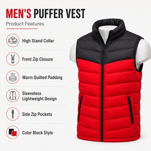 Gilet matelassé pour homme, design élégant, isolation thermique, coupe confortable, durable, léger, en toile imperméable, vêtement d'extérieur pour le froid - Product Image 5
