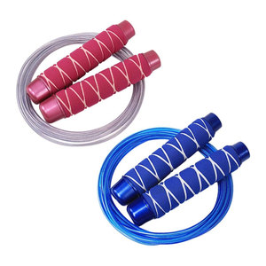 Cuerda de Saltar Ajustable de Alambre de Acero Instafit Enterprises con Mango de Espuma Azul, Cuerda para Saltar con Mango de Espuma Antienredos para Gimnasio y Entrenamiento en Casa - Product Image 4