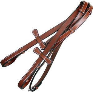 Riendas de cuero italiano con revestimiento de goma para deportes ecuestres profesionales - Product Image 4