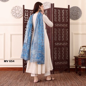 Indian Pakistani Beautiful Designer Anarkali Chanderi <b>Silk</b> <b>Fabric</b> Fancy Thread Work Wedding Casual Traditional Women Wear - Product Image 3