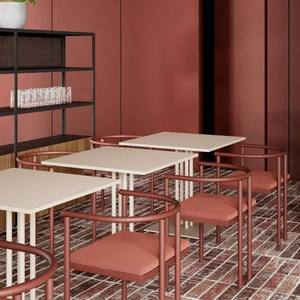 Mesa de Centro Cuadrada de Estilo Industrial, Base de Metal Negro Resistente, Mesa Comercial Compacta y Moderna para Cafetería o Bistro - Product Image 1