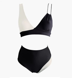 Solid 2 Piece <b>Set</b> High Cut <b>Triangle</b> Women's <b>Bikini</b> Swimwear with Jewelry Breathable & Anti-Bacterial Cheap Price Wholesale - Product Image 3