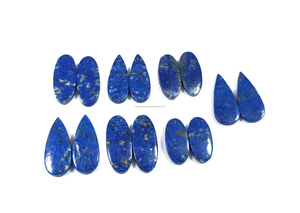 Radha Arts High Quality Natural <b>Lapis</b> <b>Lazuli</b> Blue Cabochon Gemstone Pair for Jewelry Making Handmade Matched Pair From Rajasthan - Product Image 3