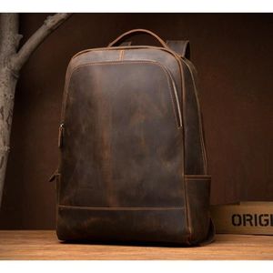 Vernon uomo minimalista in pelle Vintage zaino in vera stile Vintage in pelle - Product Image 3